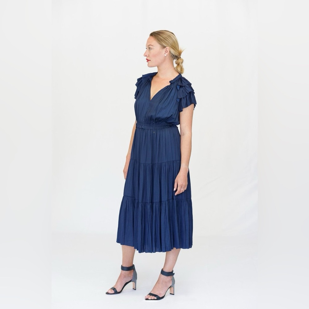 Ulla Johnson Blaire Midi Dress in Midnight Blue Size 6 - Picture 4 of 10
